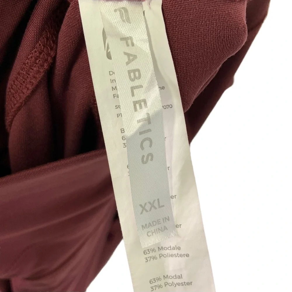 Fabletics Sleek Knit Drawstring Joggers Pants XXL Port Wine High Waist Pockets - Picture 6 of 7